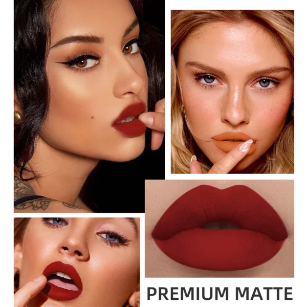 QIBEST 12pcs Matte Liquid Lipstick Set Waterproof Long Lasting Velvet Nude Red Lip Gloss Tint Makeup Cosmetic Lipsticks Lipgloss - 이미지 5