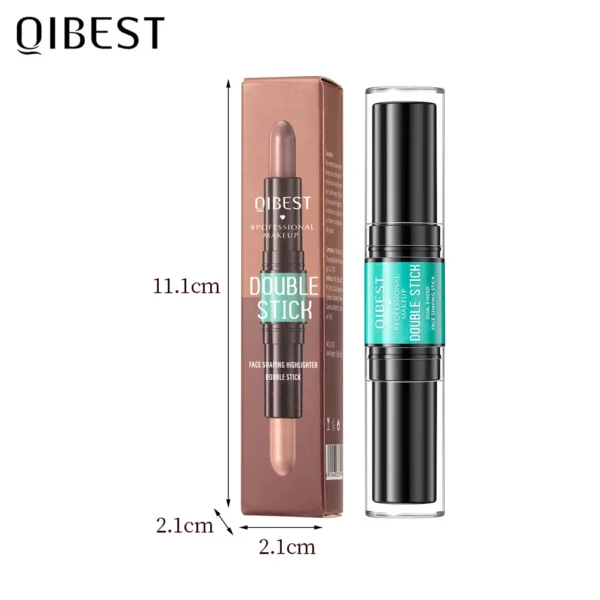 QIBEST Double Head Highlighter Contourining Stick Creamy Shadow Corrector Concealer 2 In 1 Contour Pencil Bronzer Stick Makeup – Image 6