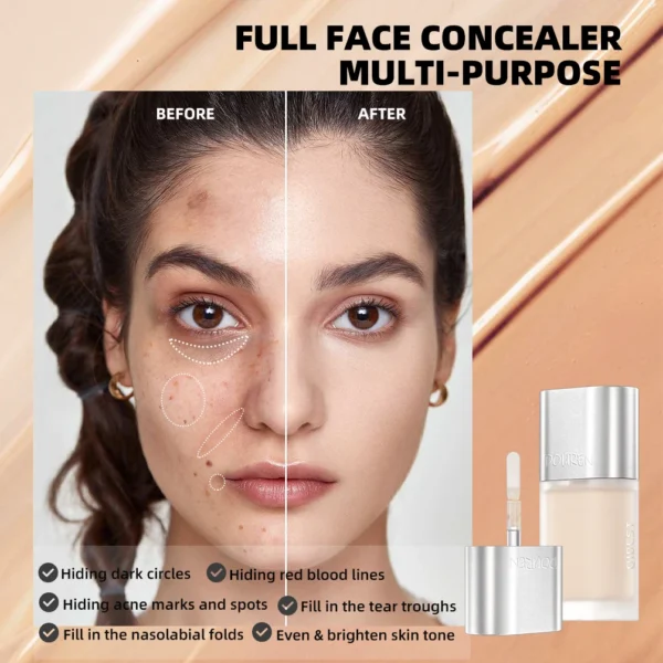 QIBEST Concealer Liquid Make Up Color Corrector Foundation Cream Professional Face Cover Waterproof Contouring Cosmetic Base - 이미지 3