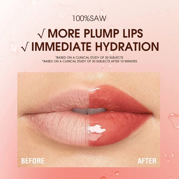 QIBEST Crystal Jelly Moisturizing Lip Oil Plumping Lip Gloss Makeup Sexy Plump Lip Glow Oil Tinted Lip Plumper Lip Care 6 Colors - 이미지 4