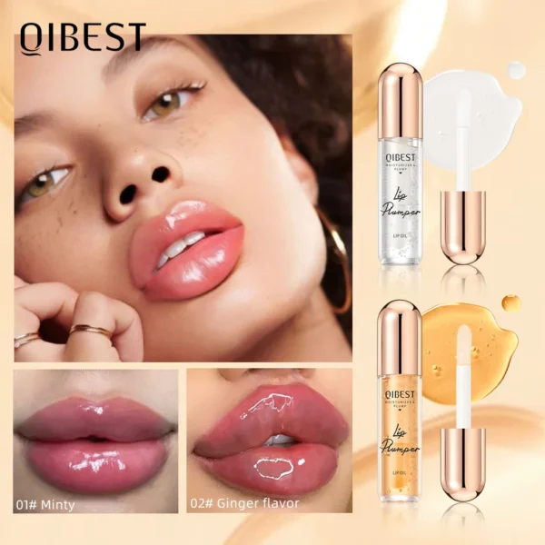 QIBEST Lip Plumper Oil Serum Instant Volumising Lip Oil Moisturzing Repair Lip Fine Lines Sexy Lip Balm Makeup Lip Plumper Oil - 이미지 2