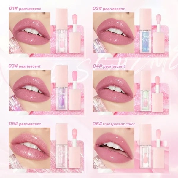 QIBEST Glitter Pearlescent Lip Gloss Oil Moisturizing Color Changing Mirror Lip Oil Makeup Lasting Lip Tint Plumper Cosmetics - Image 4