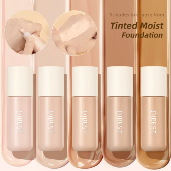 ⁦QIBEST Liquid Foundation Long-Lasting Waterproof Face Base Cream High Coverage Contour Concealer Moisturizing Makeup For Face⁩ - الصورة ⁦3⁩