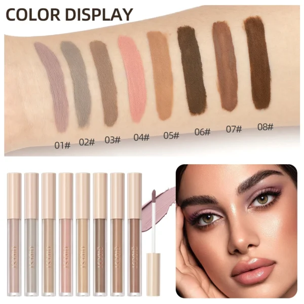 QIBEST Liquid Eyeshadow 8 Color Matte Eyeshadow Gradient Velvet Eye Shadow Pigments Long Lasting Professional Makeup Maquillaje - 이미지 3