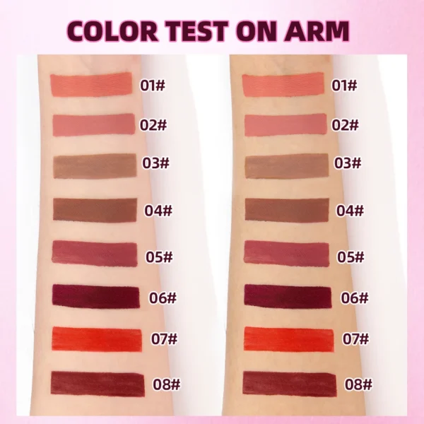 1PC Velvet Matte Lipstick Lip Gloss Light Red Liquid Lip Tint Cream Pigment Long Lasting Silky Texture Lip Cosmetics For Women - Image 6