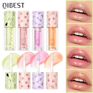 QIBEST Fruit Lip Balm Oil Plumping Lip Gloss Moisturizing Makeup Primer Sexy Plump Lip Glow Oil Lip Plumper Care Lips Cosmetics