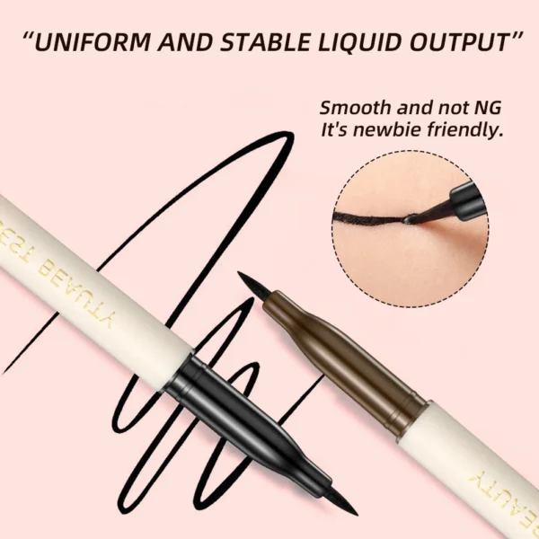 QIBEST 1pc Waterproof Quick Dry Liquid Eyeliner Pen Ultra-fine Matte Finish Smudge-proof Beauty Eye Makeup Black/Brown Options - 이미지 4