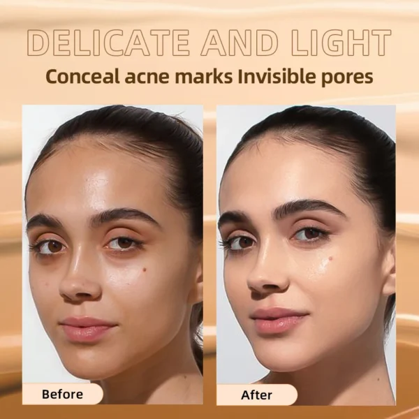 ⁦QIBEST Liquid Foundation Long-Lasting Waterproof Face Base Cream High Coverage Contour Concealer Moisturizing Makeup For Face⁩ - الصورة ⁦2⁩