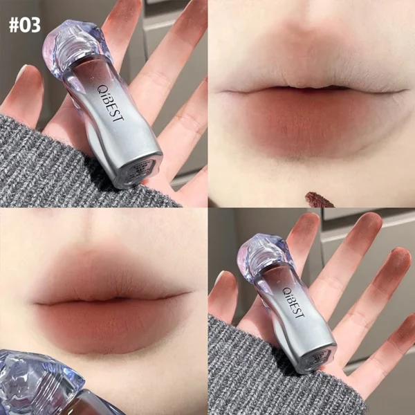 QIBEST Ice Diamond Matte Lip Mud Soft Fog Brown Stain Lipgloss Waterproof Lipstick Easy To Wear Makeup Lip Tint Korean Cosmetics - 이미지 4