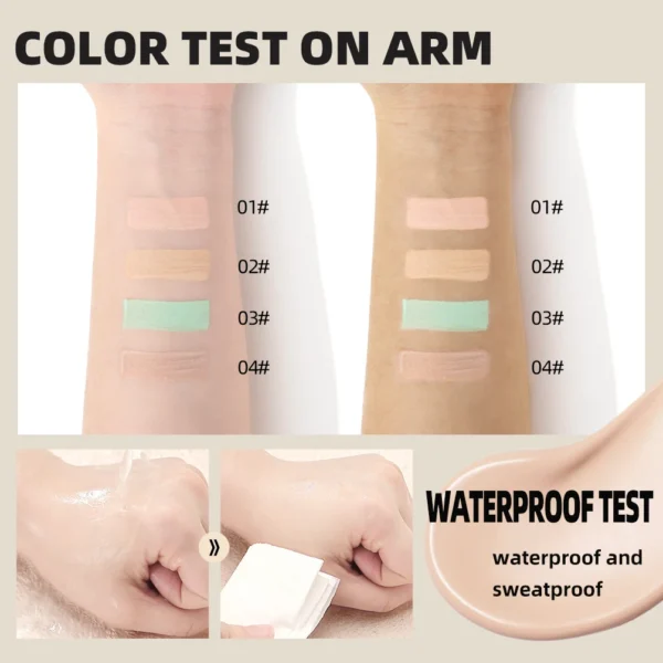 QIBEST Concealer Liquid Make Up Color Corrector Foundation Cream Professional Face Cover Waterproof Contouring Cosmetic Base - 이미지 5