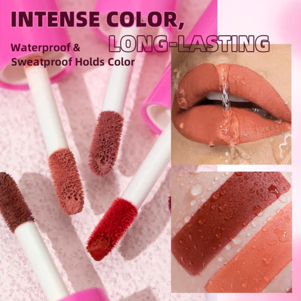 1PC Velvet Matte Lipstick Lip Gloss Light Red Liquid Lip Tint Cream Pigment Long Lasting Silky Texture Lip Cosmetics For Women - Image 5