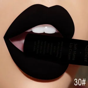 QIBEST Waterproof Lip Gloss Nude Matte Liquid Lipstick Long Lasting Lipgloss Lip Glace Black Lipstick Lip Tint Makeup For Women