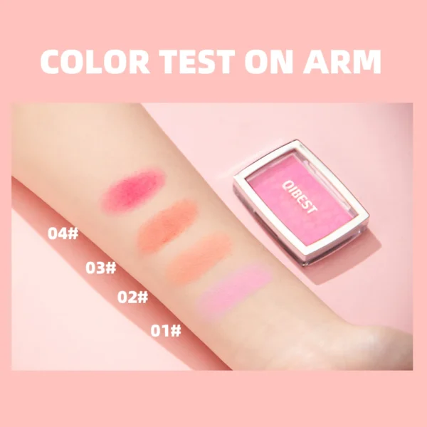 QIBEST 4 Colors Natural Matte Blush Powder Nourishing Long-Lasting Face Blusher Peach Cream Cheek Tint Rouge Makeup Cosmetics - 이미지 5