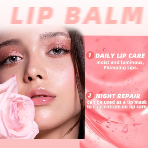 ⁦Crystal Jelly Lip Gloss Tube Lip Moisturizing Oil Shiny Lip Oil Moisturizing Women's Lip Gloss Makeup Lip Tint Balm Cosmetics⁩ - الصورة ⁦4⁩
