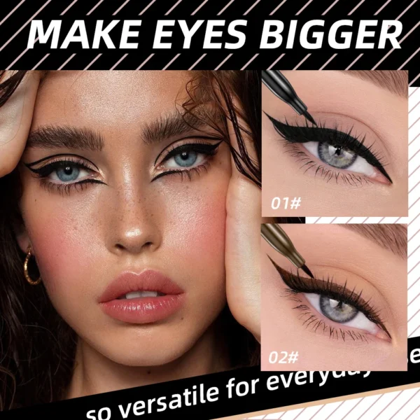 QIBEST 1pc Waterproof Quick Dry Liquid Eyeliner Pen Ultra-fine Matte Finish Smudge-proof Beauty Eye Makeup Black/Brown Options - 이미지 2
