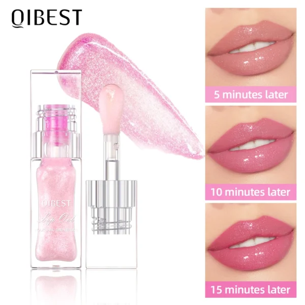 QIBEST 2024 New Temperature Color Changing Lipgloss Moisturizer Long-lasting Liquid Lipstick Lip Plumper Gloss Makeup For Women