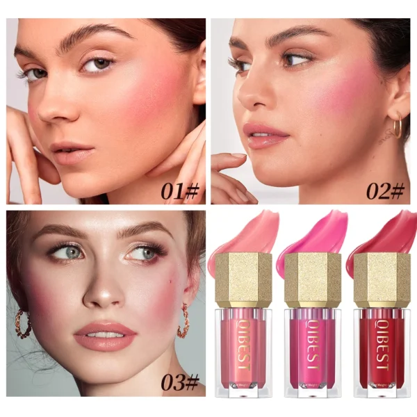Liquid Blush Facial Nourishing Blush Gel Cream Waterproof Multi-purpose Eyes&lips Makeup Blush Stick Cheek Cosmetics with Sponge - 이미지 6