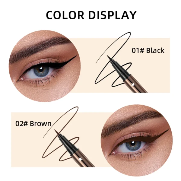 QIBEST Black Liquid Eyeliner Eye Make Up Super Waterproof Long Lasting Quick-dry Eye Liner Pencil Brown Ultra-slim Cosmetic Tool - 이미지 2