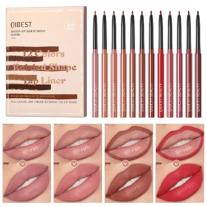 12pcs Lip Liner Pencil Set Matte Nude Contour Lipliner Pencil Lipstick Waterproof Long Lasting Lipstick Pen Lip Tint Cosmetics