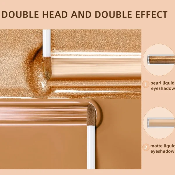 Double End Liquid Eye shadow 2 In 1 Stick Pencil Glitter Matte Eyeshadow Makeup Waterproof Bicolor Shimmer Cosmetics For Women - 이미지 6