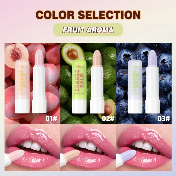 QIBEST 3 PCS Color Changing Lip Balm Sets Tinted Lipstick Moisturizing Lasting Lip Stain Nourishing Repair Lip Care Cosmetics - 이미지 3