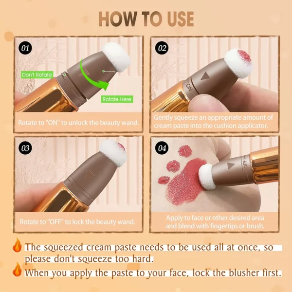 QIBEST Pink Peach Liquid Blush Velvet Matte Blusher Face Pigment Stick Lasting Natural Cream Cheek Tint Blush Makeup Maquillajea - 이미지 5