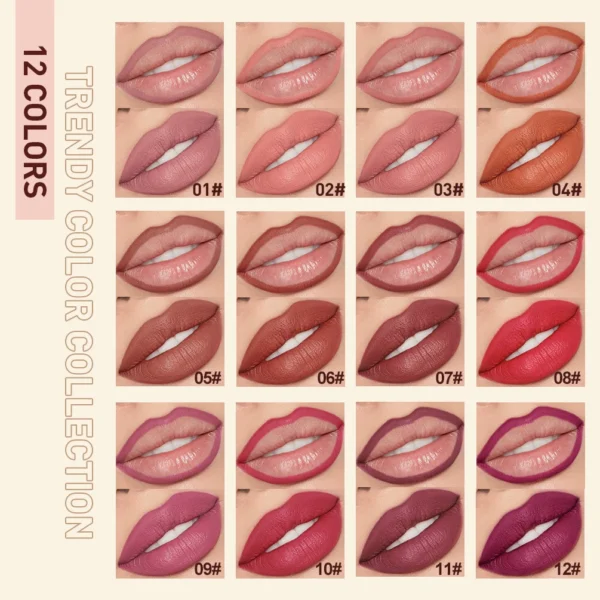 QIBEST Matte Lipliner Pencil Lipstick Sets Nude Pink Red Contour Tint Lipstick Waterproof Lasting Lip Liner Pen Lips Makeup Kits - Image 2