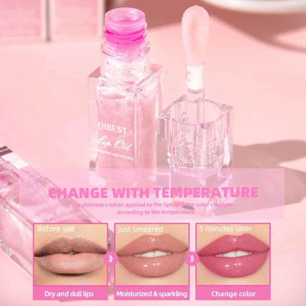 QIBEST 2024 New Temperature Color Changing Lipgloss Moisturizer Long-lasting Liquid Lipstick Lip Plumper Gloss Makeup For Women - 이미지 5