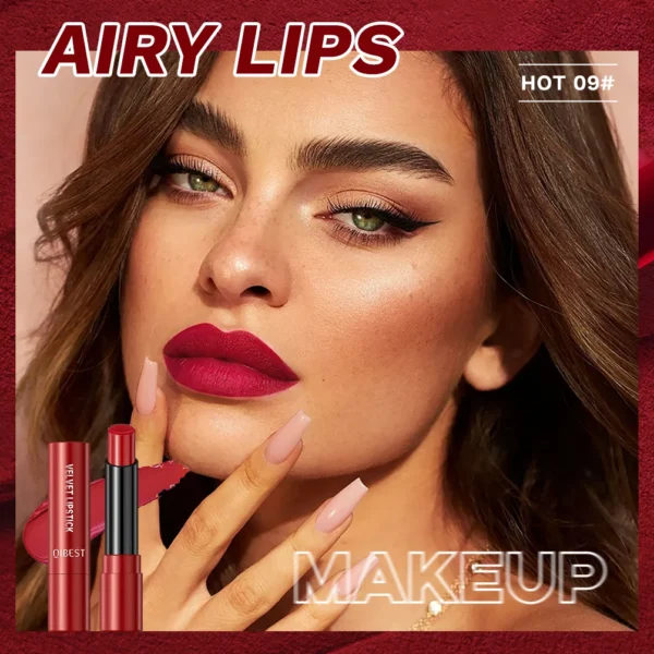 QIBEST Matte Lipstick Long Lasting Velvet Mist Lip Stain Non-Stick Cup Classic Highly Pigmented Sexy Red Lipstick New Makeup - 이미지 2