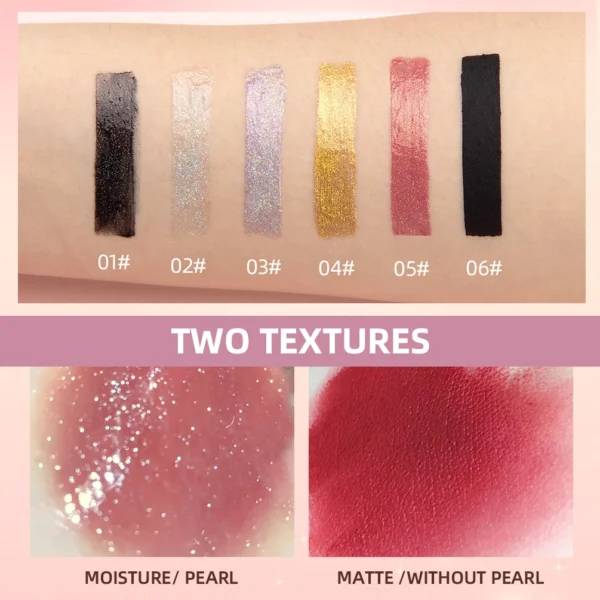 6 Colors Glitter Liquid Lipsticks Diamond Shimmer Metallic Non-Stick Cup Lipstick Long Lasting Shinning Quick-Drying Lipgloss – Image 5