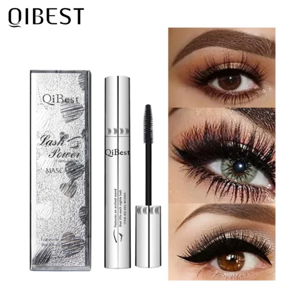 QIBEST Makeup Black Mascara 4D Curling Thick Mascara 4D Volume Eyelashes Make up Waterproof Lengthening Mascara Eyes Cosmetics