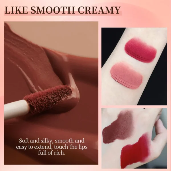 QIBEST Lip Gloss Matte Lipstick Long Lasting Waterproof Black Purple Liquid Lipstick High Quality Professional Lip Tint Makeup - 이미지 5