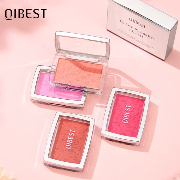 QIBEST 4 Colors Natural Matte Blush Powder Nourishing Long-Lasting Face Blusher Peach Cream Cheek Tint Rouge Makeup Cosmetics - 이미지 6