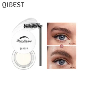 QIBEST Transparent Pomade Eyebrow Styling Soap Brows Gel Wax Fixer With Brush For Women Eyebrow Cosmetics Make Up Eyebrow Gel
