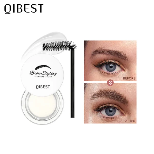 QIBEST Transparent Pomade Eyebrow Styling Soap Brows Gel Wax Fixer With Brush For Women Eyebrow Cosmetics Make Up Eyebrow Gel