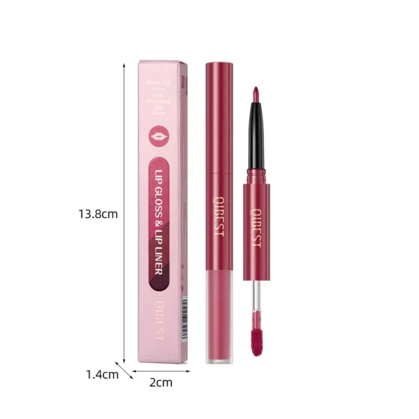 QIBEST 2 In 1 Matte Lipliner Lipstick Waterproof Long Lasting Liquid Lipstick Non-stick Cup Lip Glaze Makeup Lipgloss Cosmetics - 이미지 6
