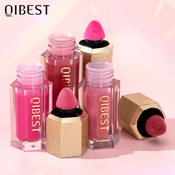 Liquid Blush Facial Nourishing Blush Gel Cream Waterproof Multi-purpose Eyes&lips Makeup Blush Stick Cheek Cosmetics with Sponge - 이미지 5