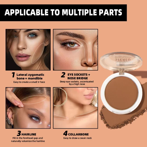 3D Bronzers Matte Wheat Contour Powder Palette Facial Makeup Natural Highlights Contouring Modification Waterproof Long-Lasting - 이미지 3